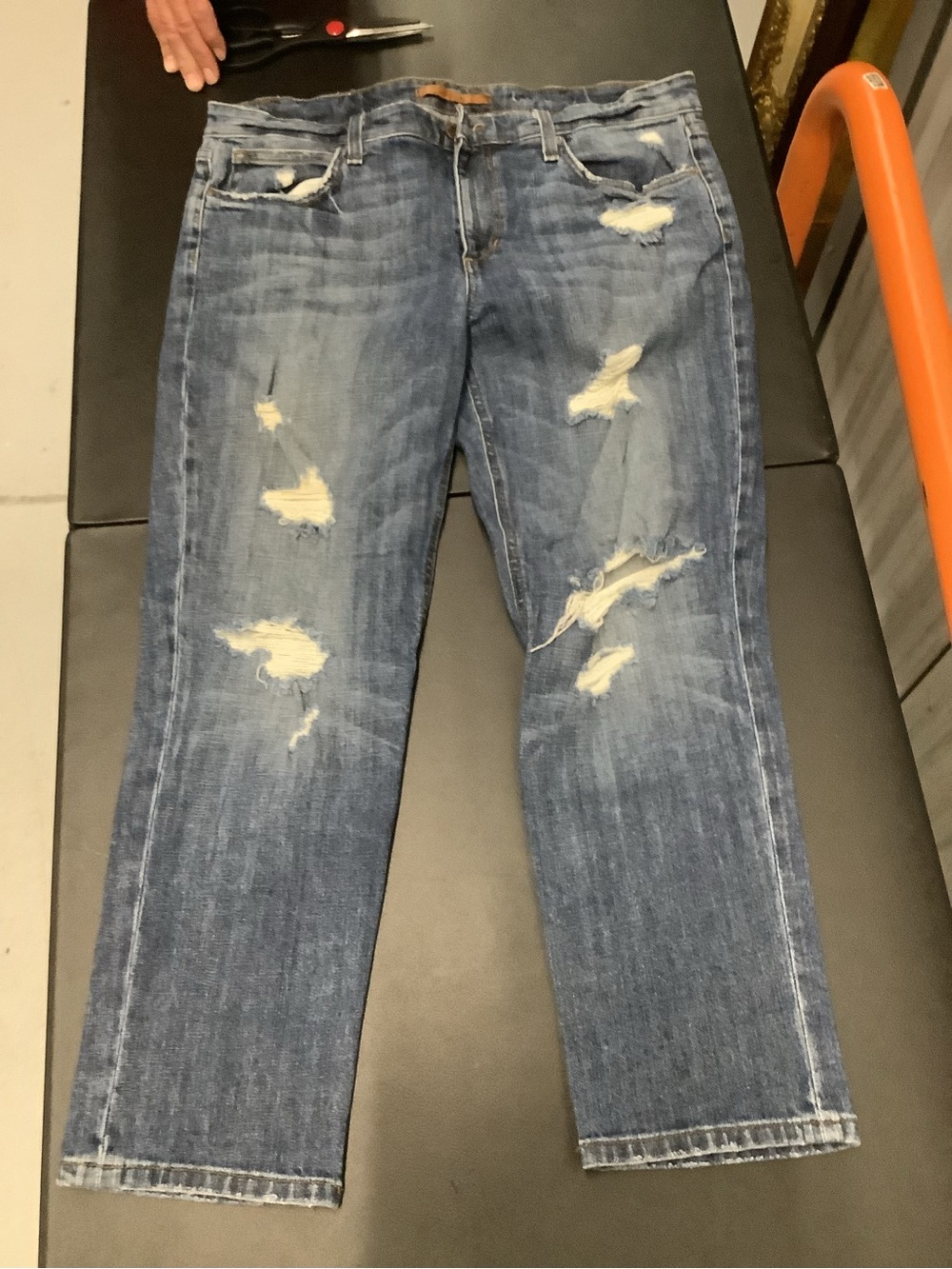 Joe's Jeans Distressed Relaxed Fit Ripped Blue Denim Jeans